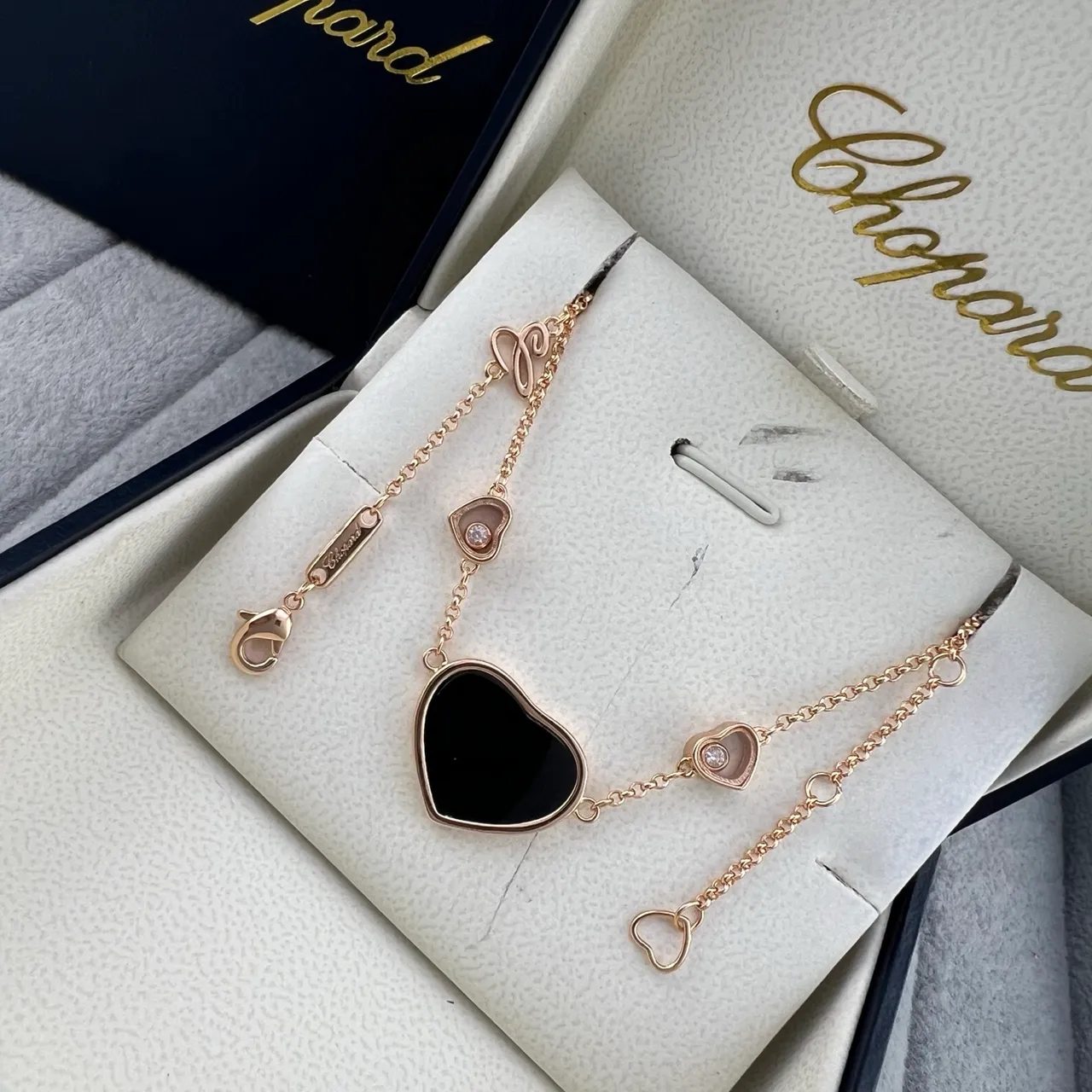 Chopard 快乐之心 孔雀石 珍珠母 红色珐琅 心形项链 4