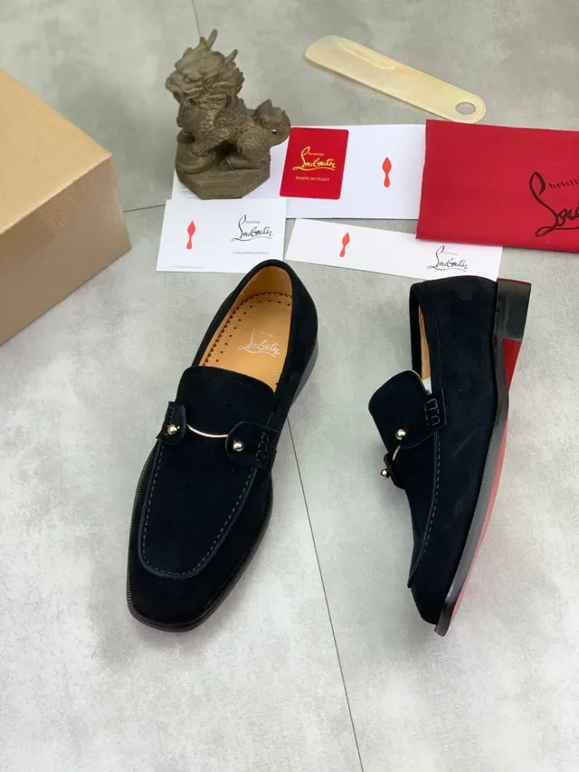 Christian Louboutin Horsebit Loafer Black Suede Loafers 6