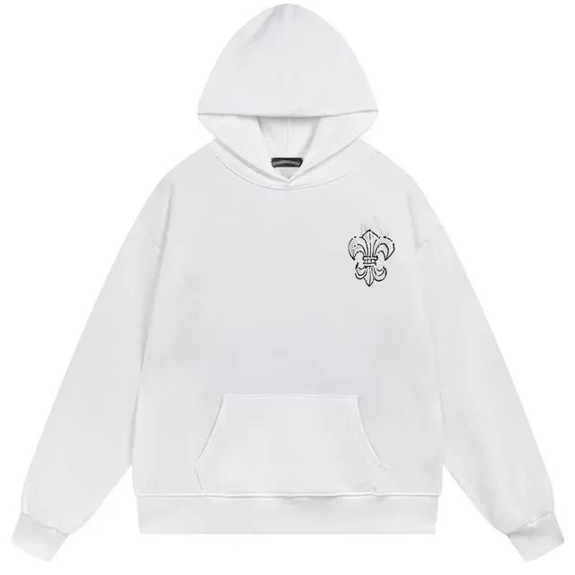 Chrome Hearts ক্রেস্ট গ্রাফিক ওভারসাইজড সাদা হুডি 2