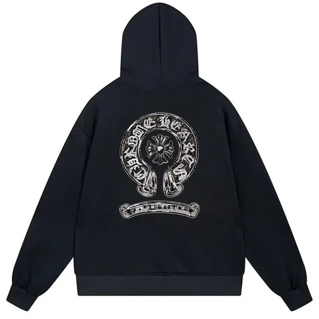 Chrome Hearts ক্রেস্ট গ্রাফিক ওভারসাইজড সাদা হুডি 3