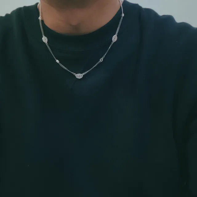 Chrome Hearts Cross Medallion Chain Silver Necklace 3