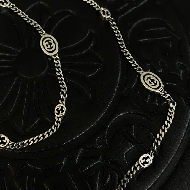 Chrome Hearts Cross Medallion Chain Silver Necklace 4