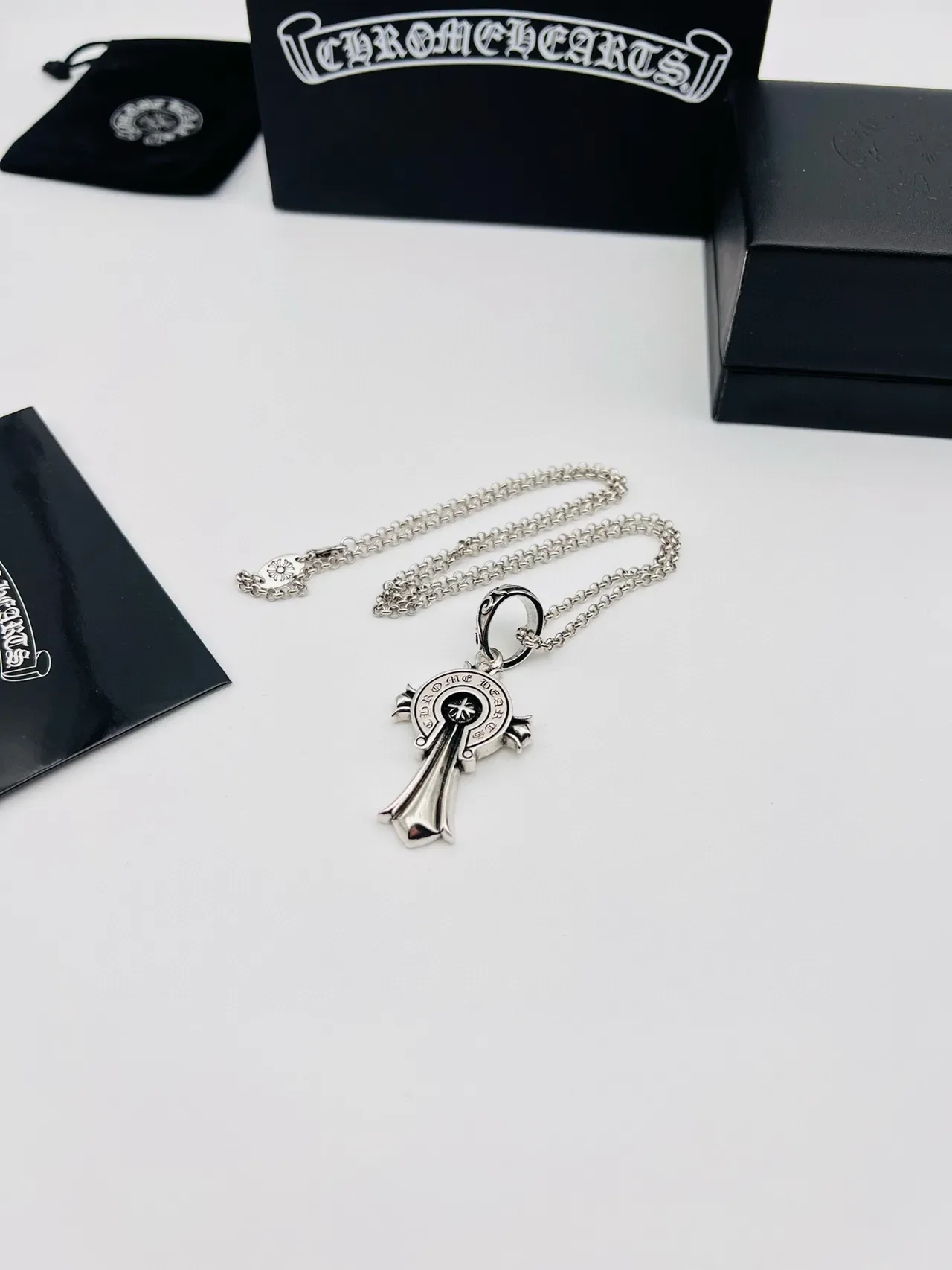 Chrome Hearts क्रॉस पेंडेंट सिल्वर नेकलेस 5