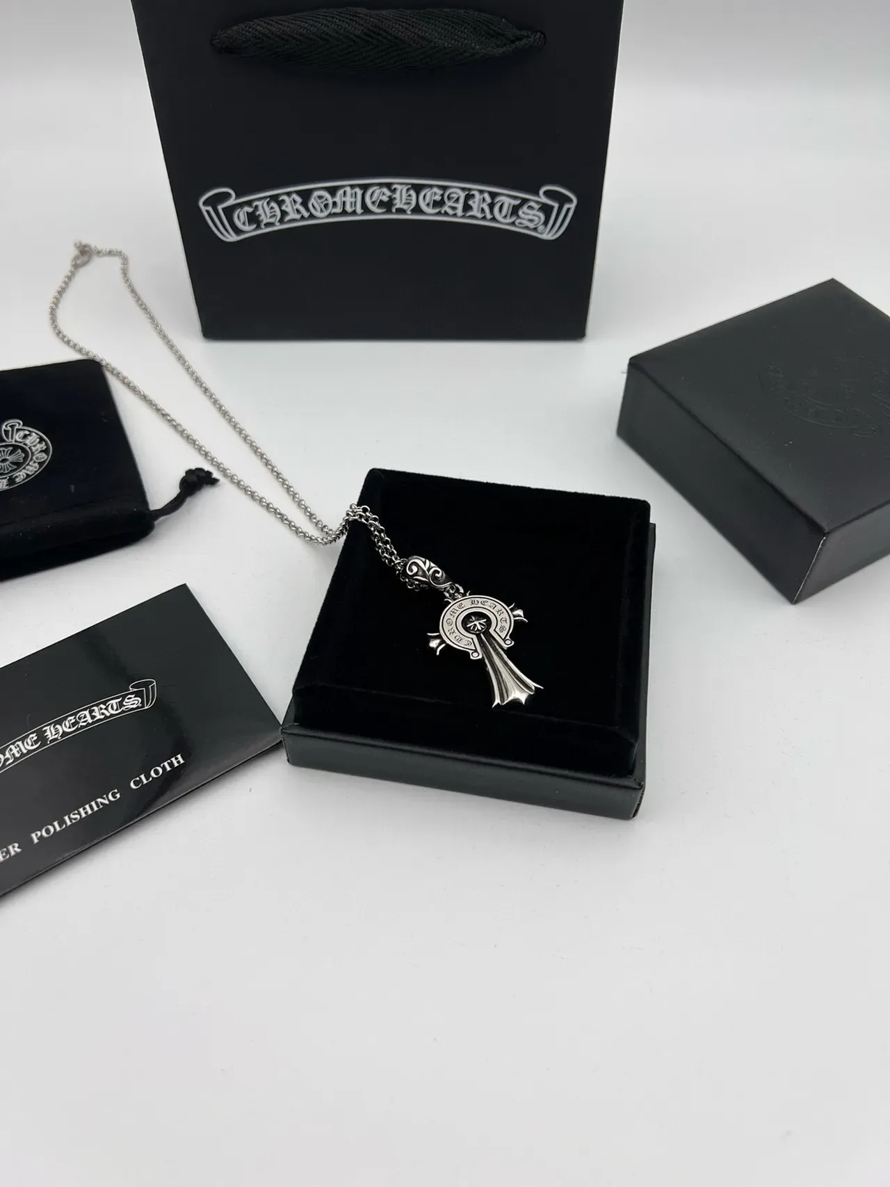Chrome Hearts क्रॉस पेंडेंट सिल्वर नेकलेस 9