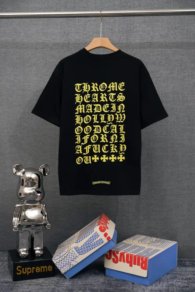 Chrome Hearts Logo Tee Black Gold Embroidery T-Shirt 3