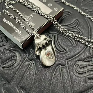 Chrome Hearts चांदी नक्काशीदार उच्च पॉलिश हार