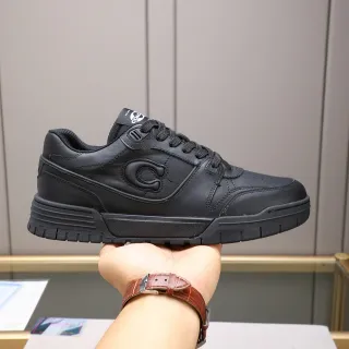 Coach Signature C All-Black Leather Lifestyle Sneakers