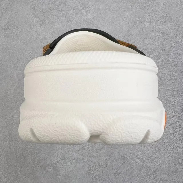 Crocs Echo Clog White Orange Tan Black Clog 3