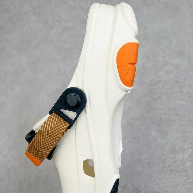 Crocs Echo Clog White Orange Tan Black Clog 4