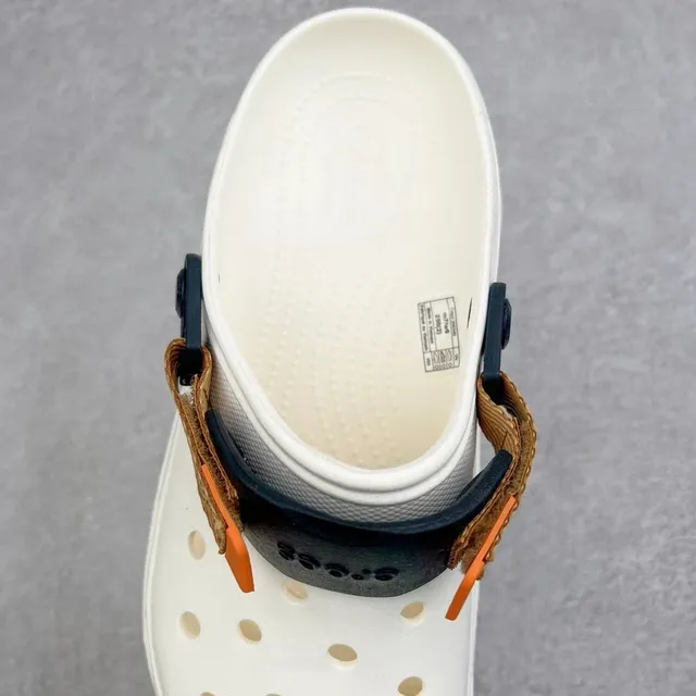 Crocs Echo Clog White Orange Tan Black Clog 6