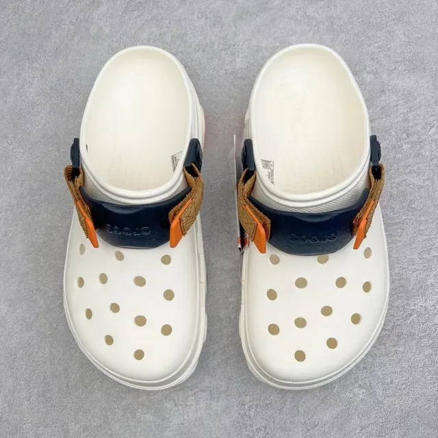 Crocs Echo Clog White Orange Tan Black Clog 9