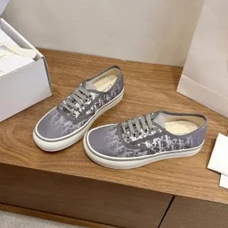 Dior B23 灰色 Monogram 帆布生活款运动鞋