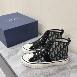 迪奥 B23 高帮 Monogram 帆布麂皮生活方式运动鞋