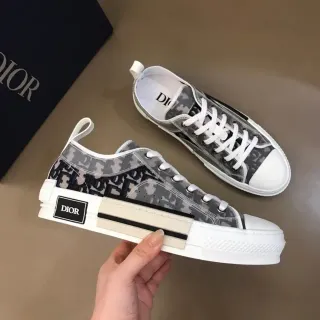 Dior B23 Monogram Print ধূসর সাদা লাইফস্টাইল স্নিকার