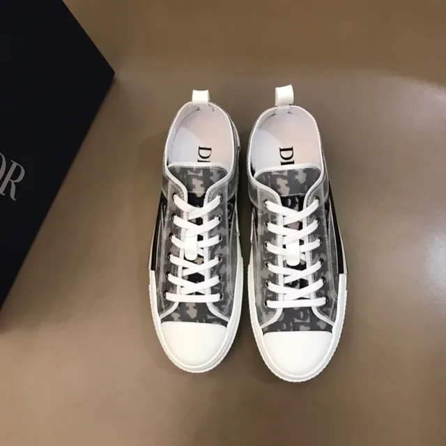 Dior B23 Monogram Print Gray White Lifestyle Sneakers 5