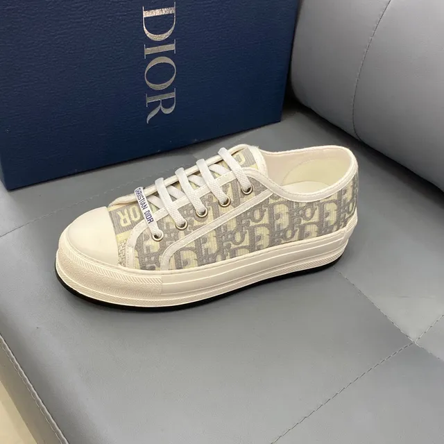 Dior B23 Oblique Monogram White Gray Lifestyle Sneakers 5