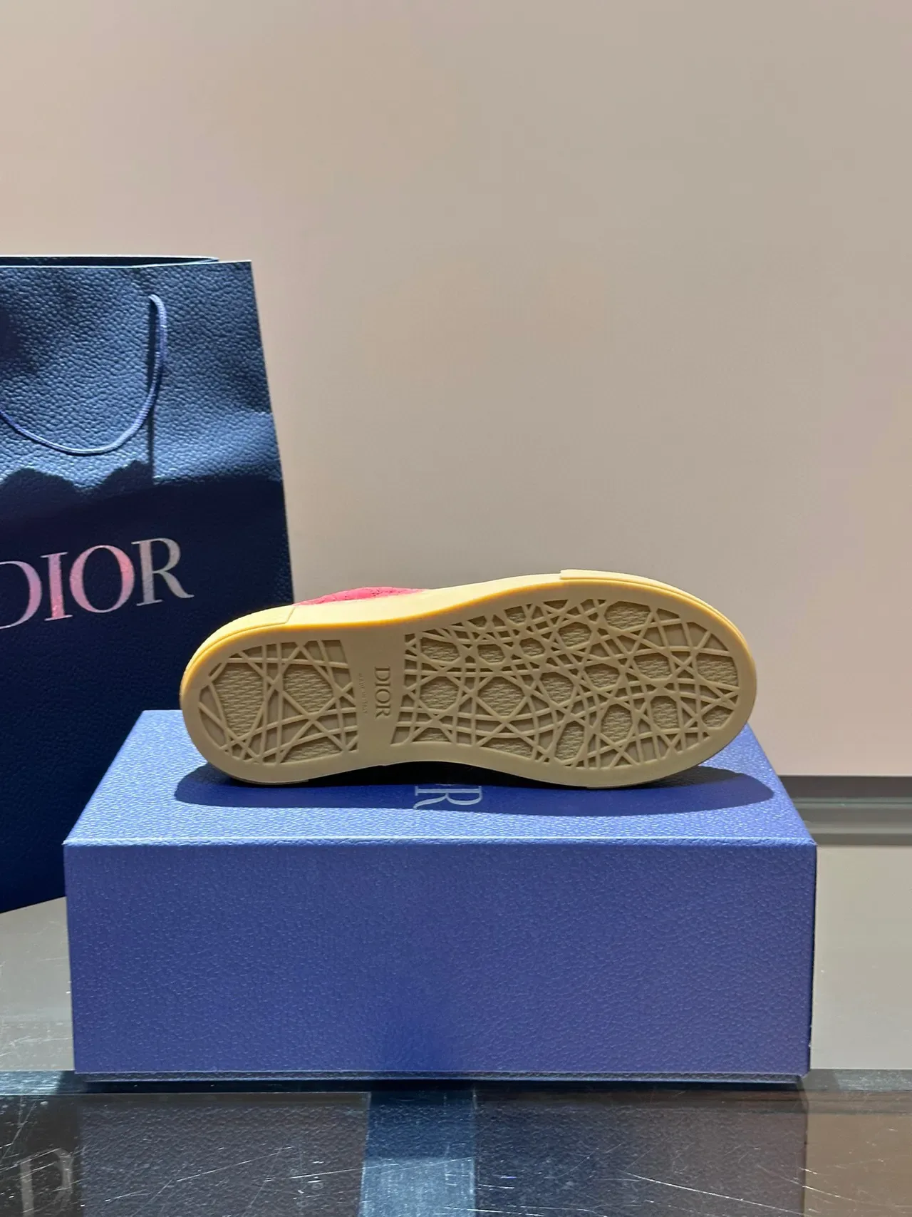 Dior B23 Zapatillas Lifestyle de Plataforma con Jacquard Oblíquo Rosa 2