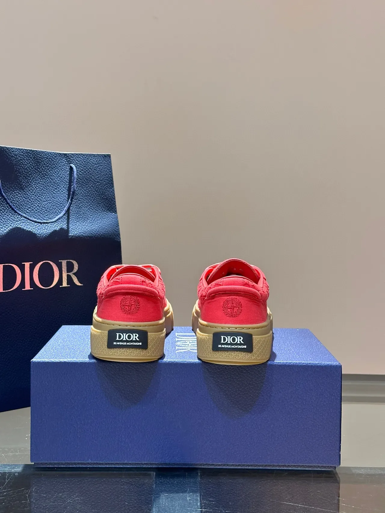 Dior B23 Zapatillas Lifestyle de Plataforma con Jacquard Oblíquo Rosa 5