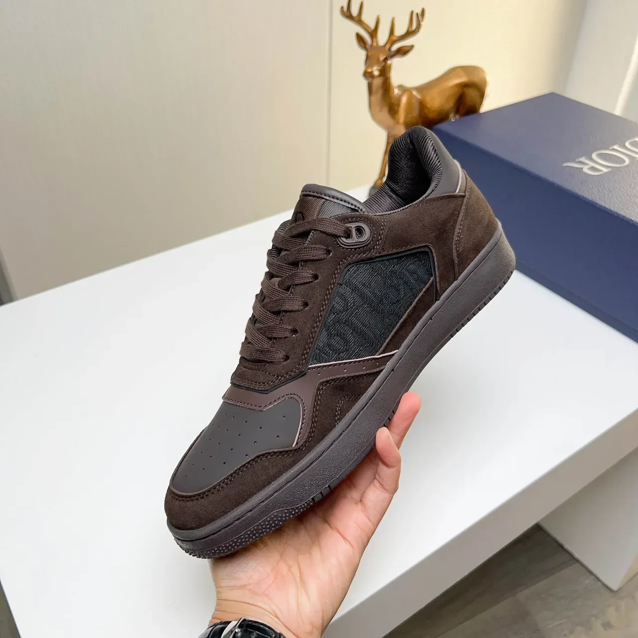 Dior B27 Brown and Black Mixed-Material Lifestyle Sneakers 2