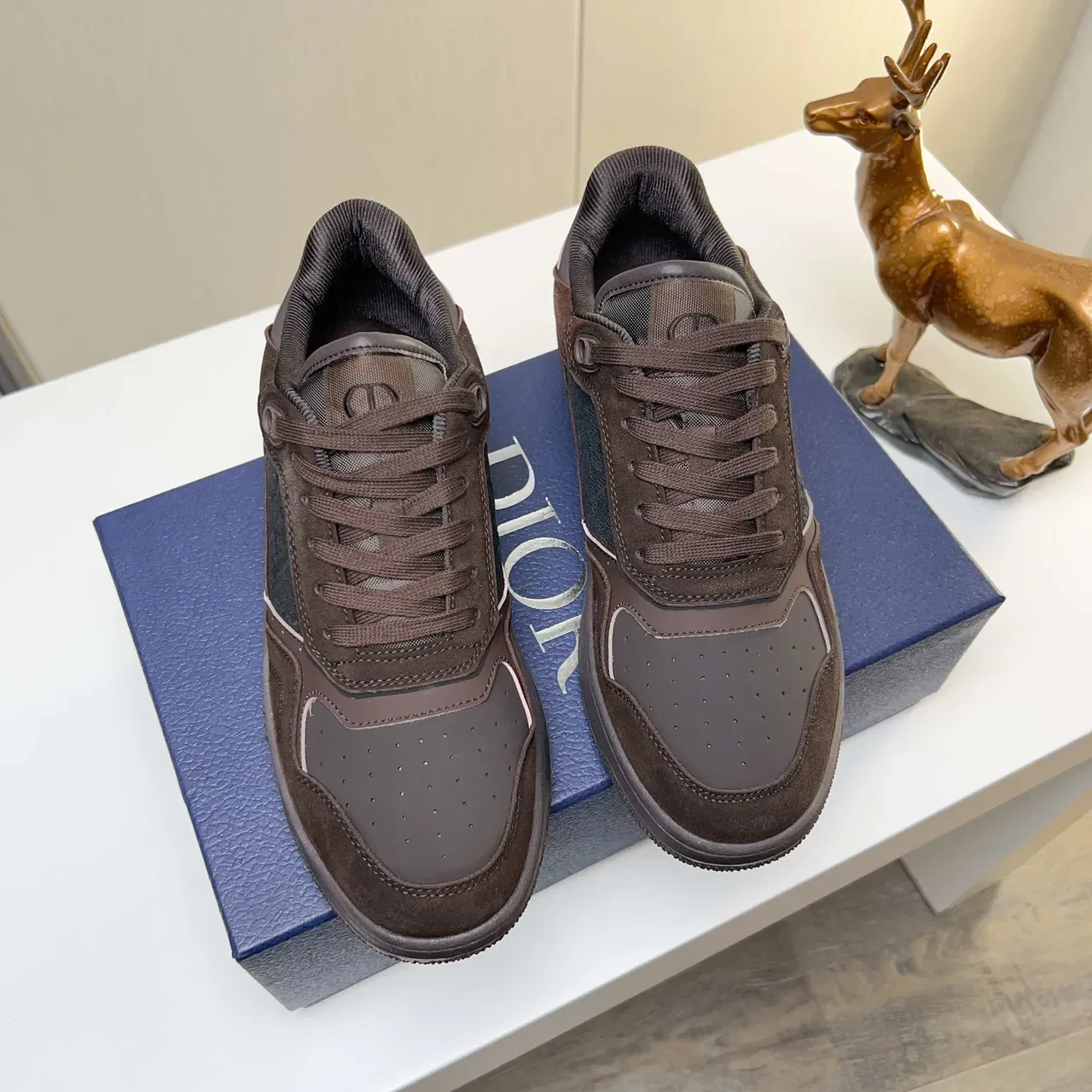 Dior B27 Brown and Black Mixed-Material Lifestyle Sneakers 3