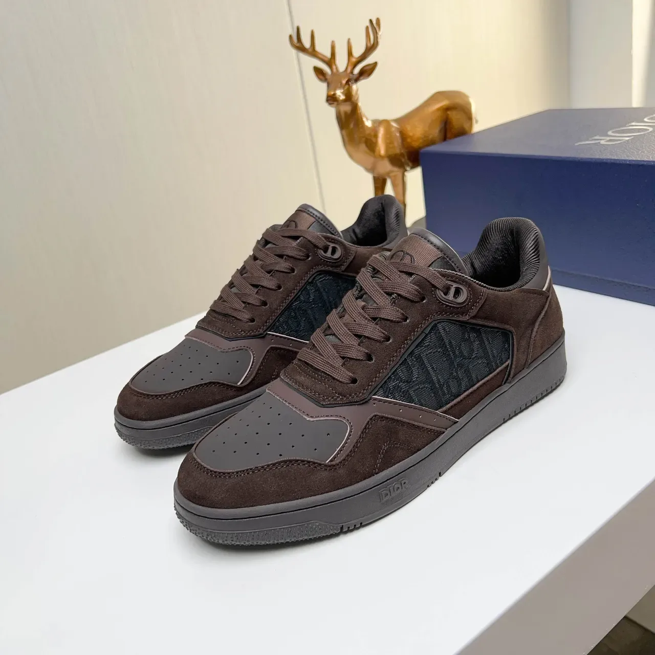 Dior B27 Brown and Black Mixed-Material Lifestyle Sneakers 4