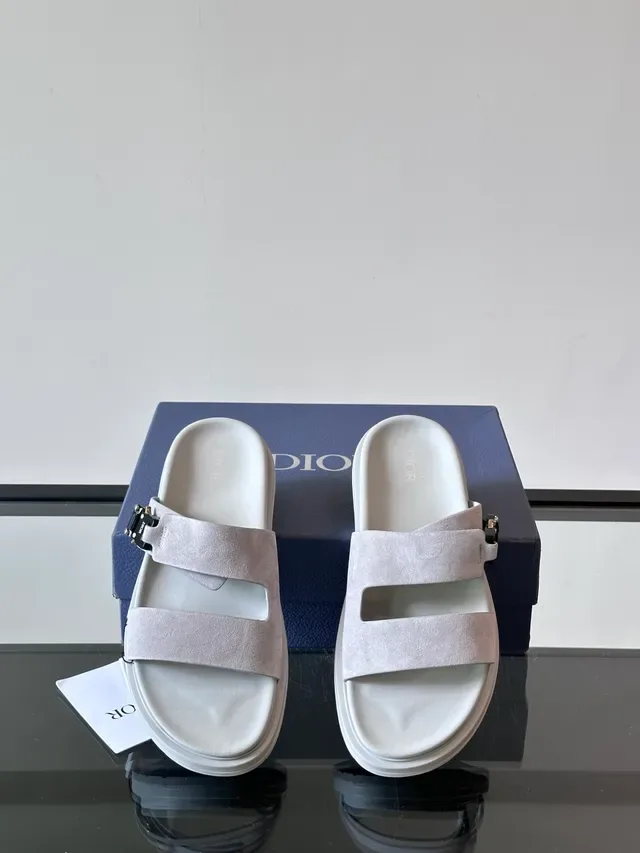 Dior B27 Marron Beige Sandales Casual à Double Bride en Daim 10