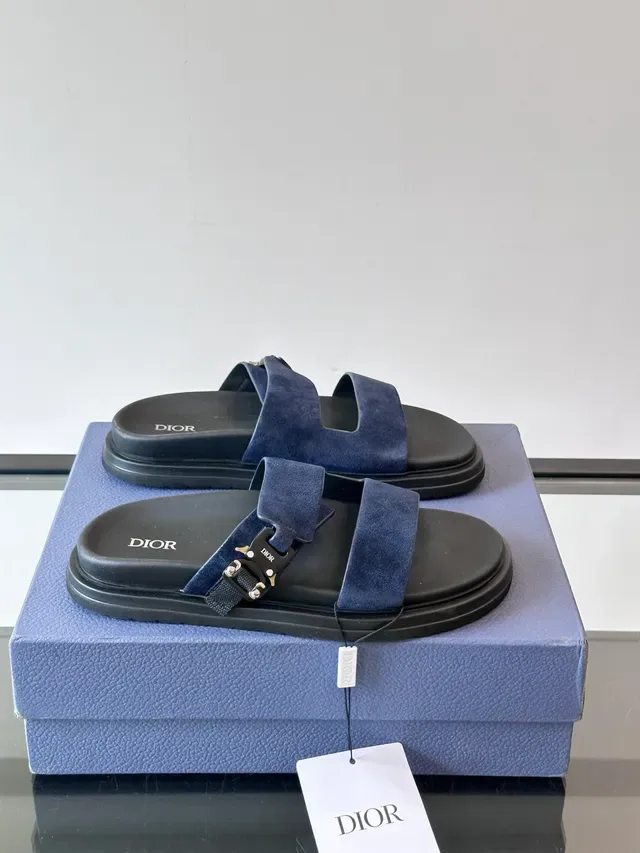 Dior B27 Marron Beige Sandales Casual à Double Bride en Daim 15
