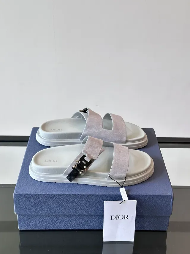 Dior B27 Marron Beige Sandales Casual à Double Bride en Daim 16