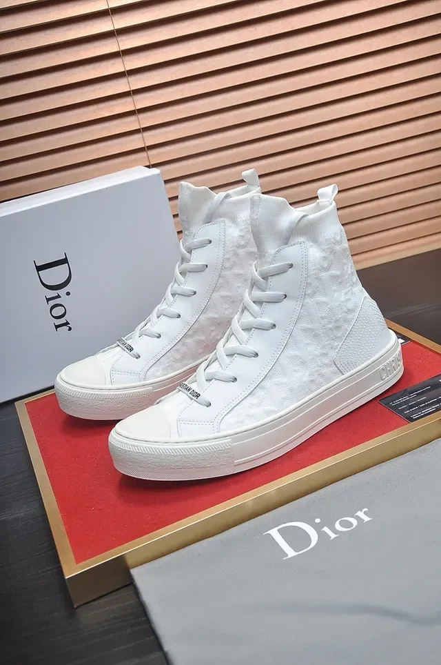 Dior B27 Monochrome Chaussures Lifestyle Blanches Hautes 4