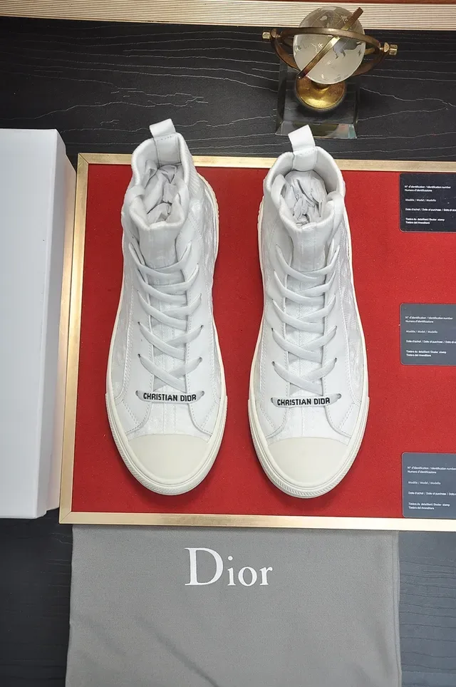 Dior B27 Monochrome Chaussures Lifestyle Blanches Hautes 5