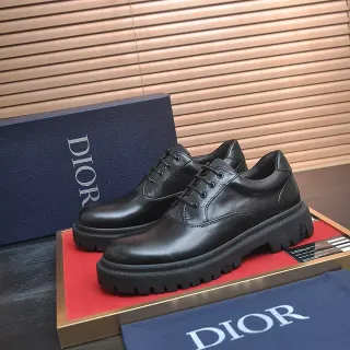 Dior Black Chunky Lug Sole Leather Shoes