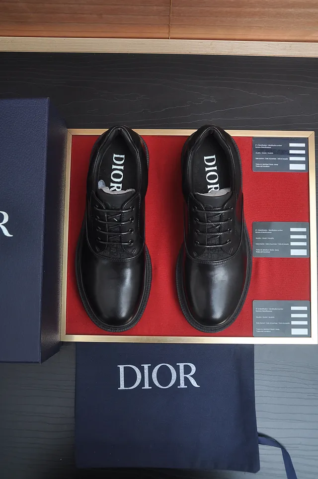Dior zapatos de cuero negro con suela chunky lug 5