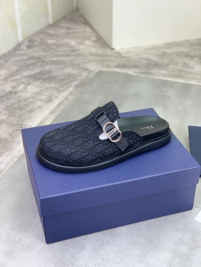 Dior negro oro Monogram Canvas Upper Padded Insole zapatos casuales 5