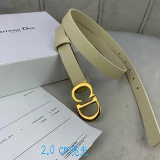 Dior CD Cinto Bege Dourado em Tom de Ouro Couro Cinto