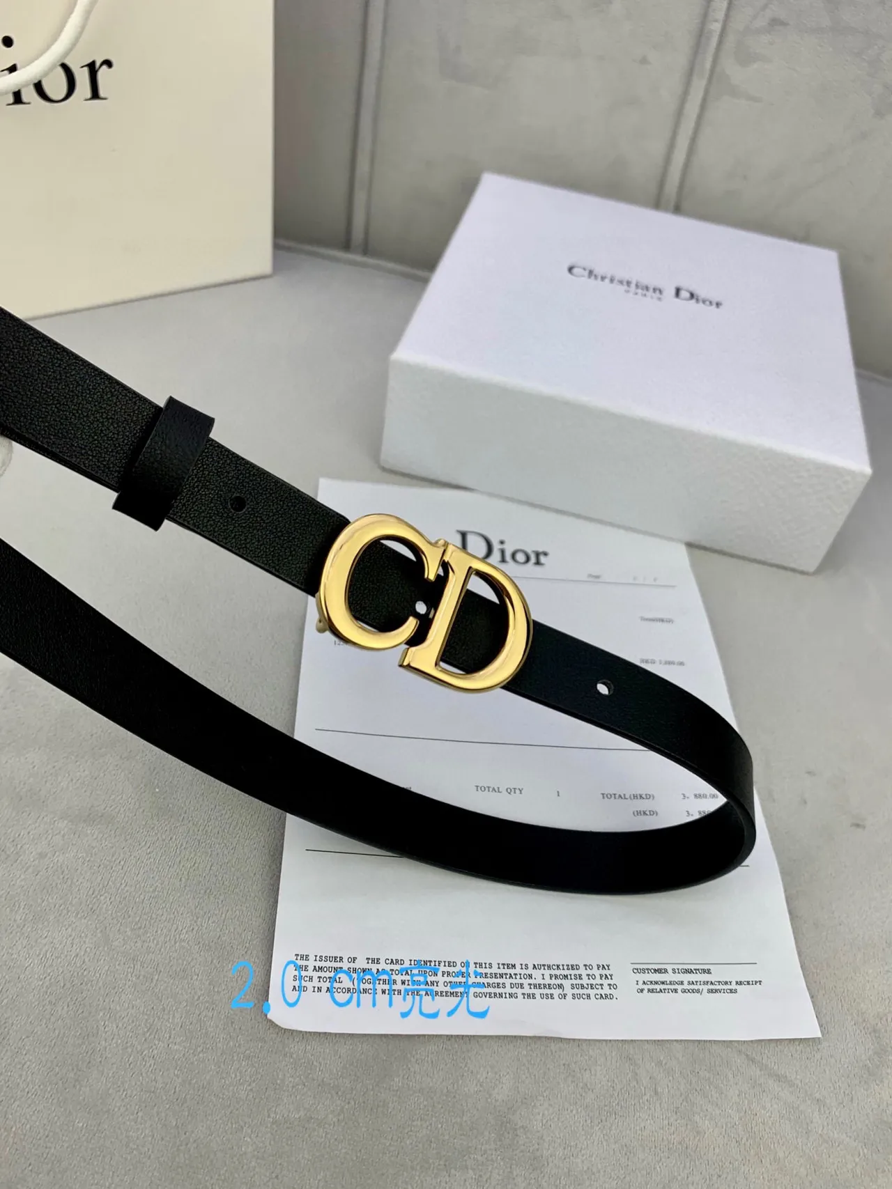 Dior CD Ceinture Beige Doré en Ton Or Cuir Ceinture 3
