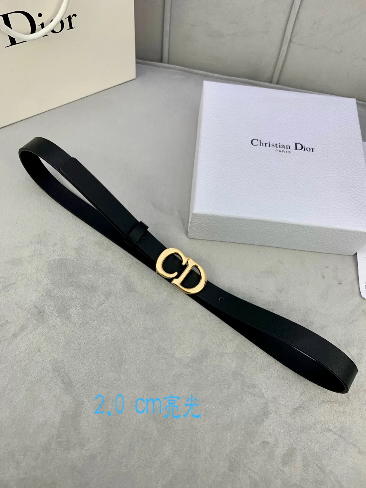 Dior CD Ceinture Beige Doré en Ton Or Cuir Ceinture 5
