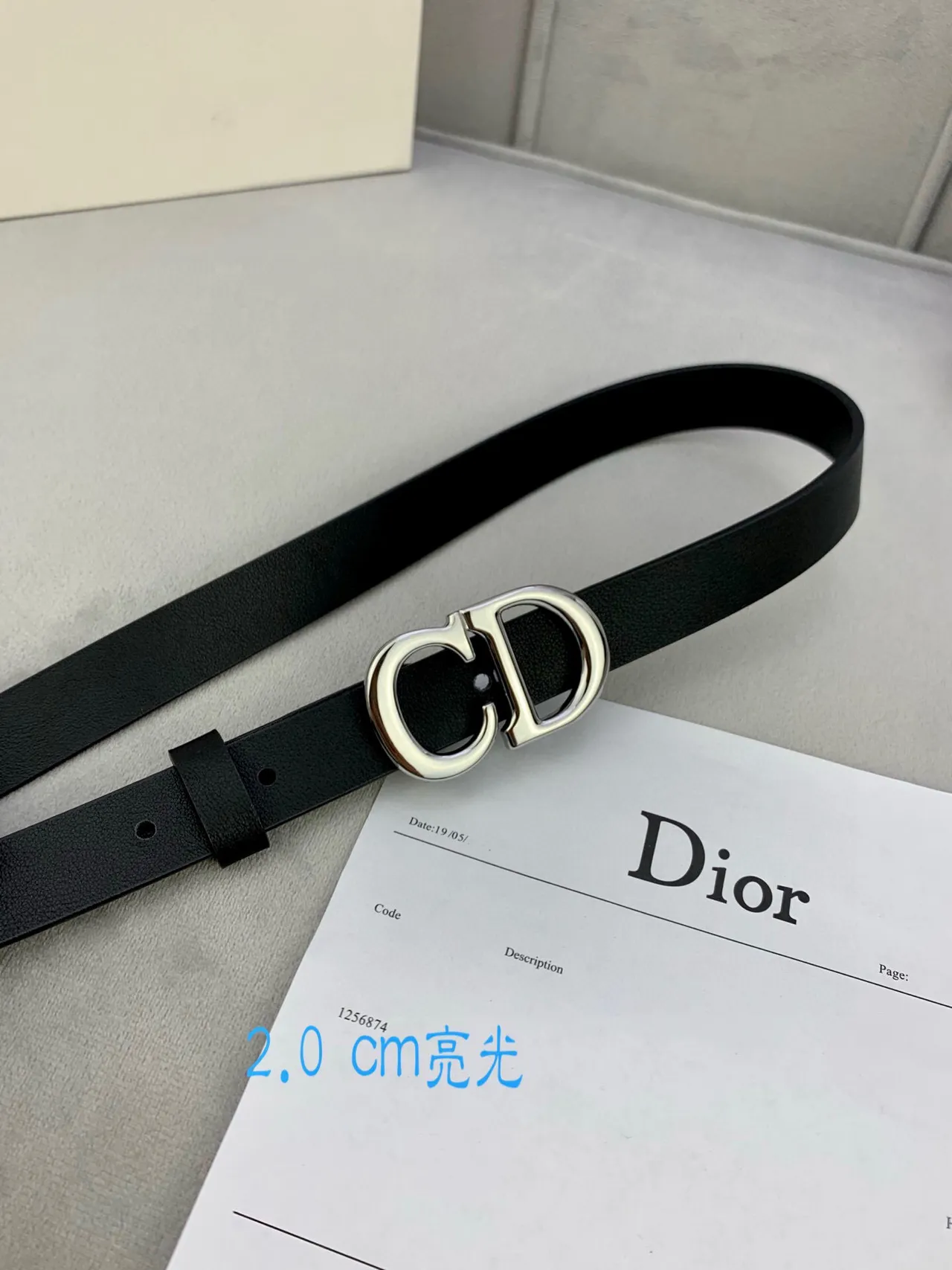 Dior CD Ceinture Beige Doré en Ton Or Cuir Ceinture 9