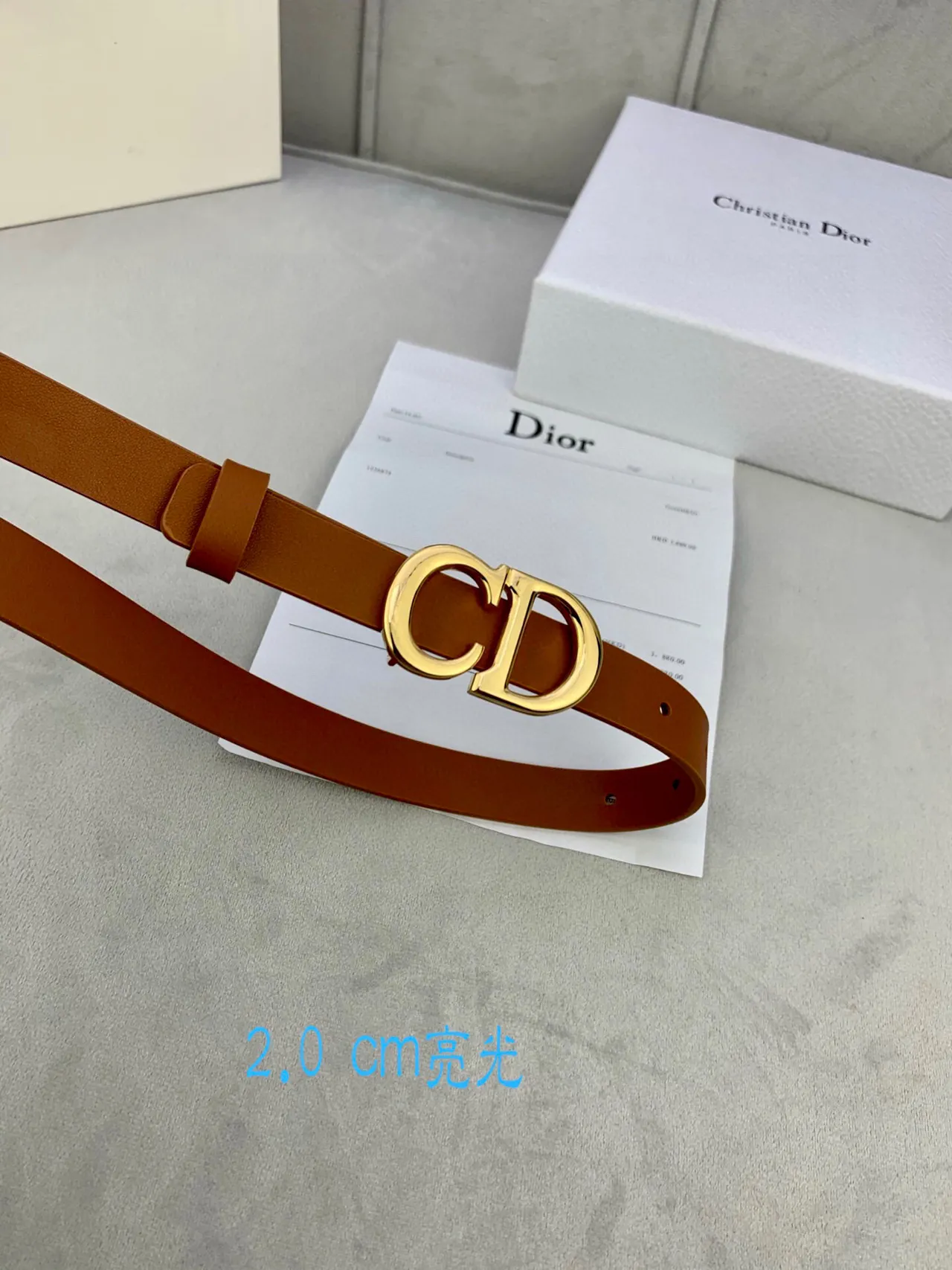Dior CD Ceinture Beige Doré en Ton Or Cuir Ceinture 12