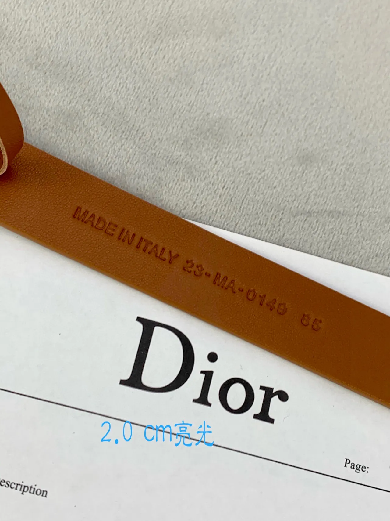 Dior CD Ceinture Beige Doré en Ton Or Cuir Ceinture 17