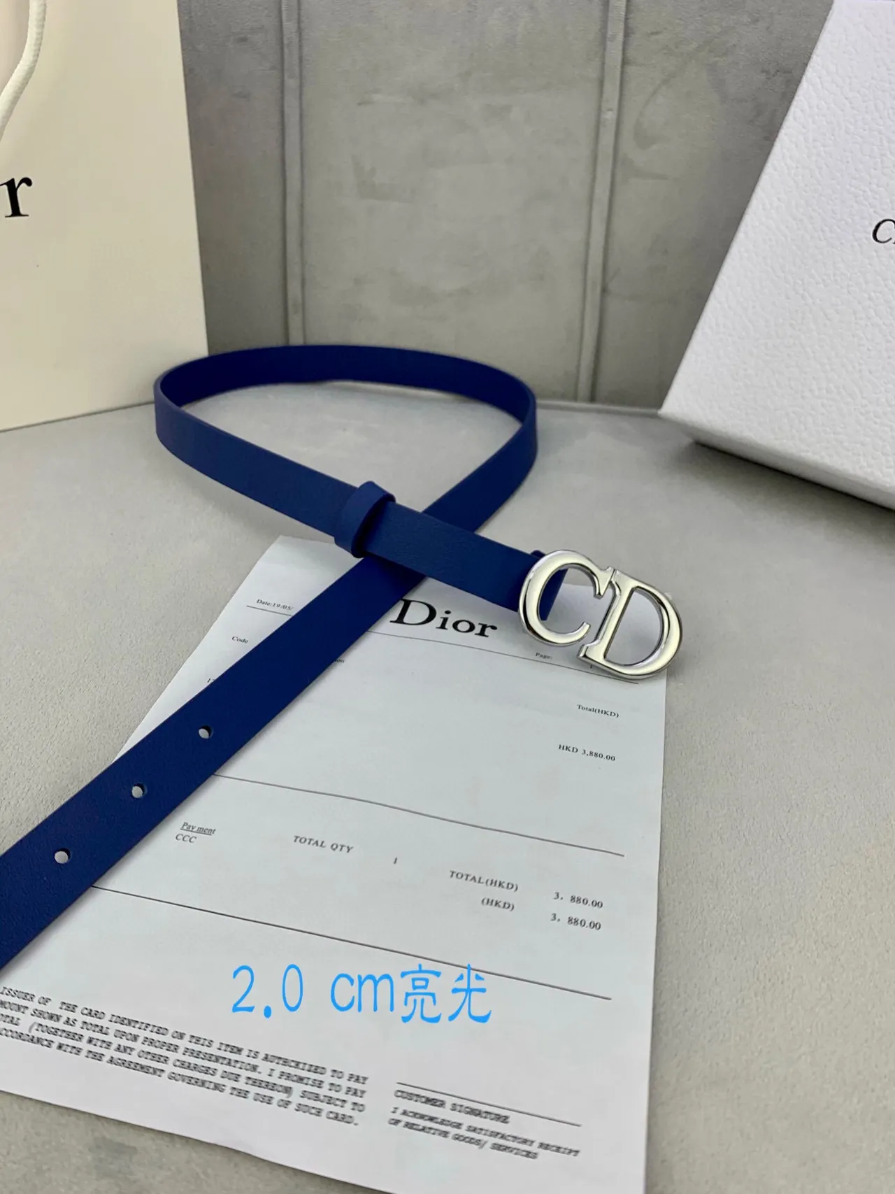 Dior CD Ceinture Beige Doré en Ton Or Cuir Ceinture 21