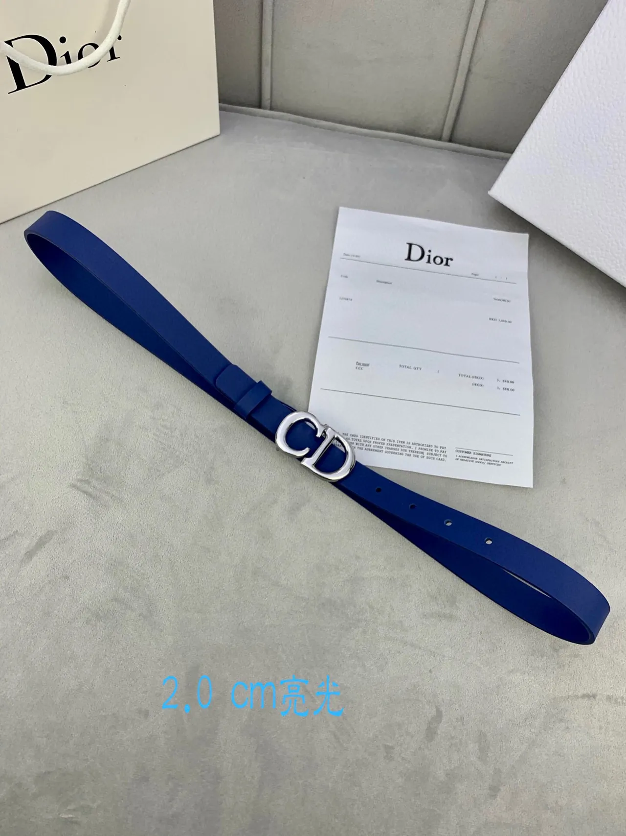 Dior CD Ceinture Beige Doré en Ton Or Cuir Ceinture 23