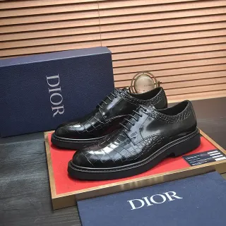 Dior क्रॉक-एम्बॉस्ड पैटेंट लेदर ऑक्सफोर्ड जूते