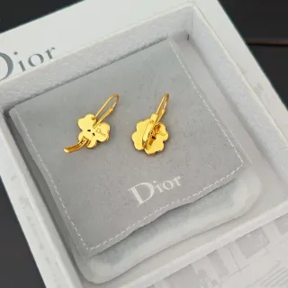 Boucles d'oreilles Dior Motif Floral Or Jaune Perle Mère