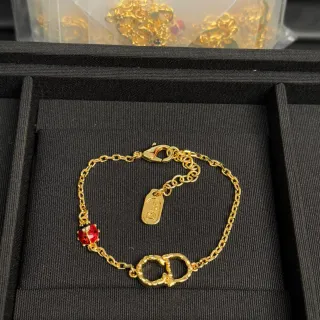 Dior سلسلة ذهبية حمراء مينا دعسوق تعويذة سوار