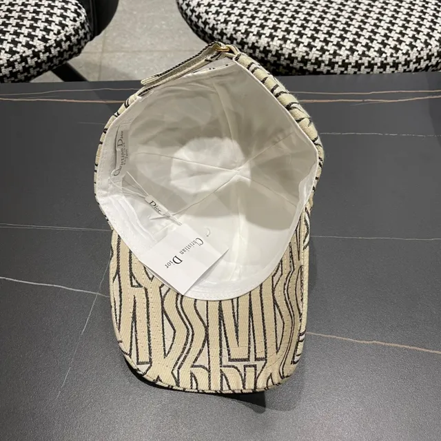 Dior Miss Dior Abstract Line-Print Beige Baseball Cap 11