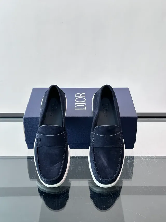 Dior Navy White Suede Sole Loafer 4