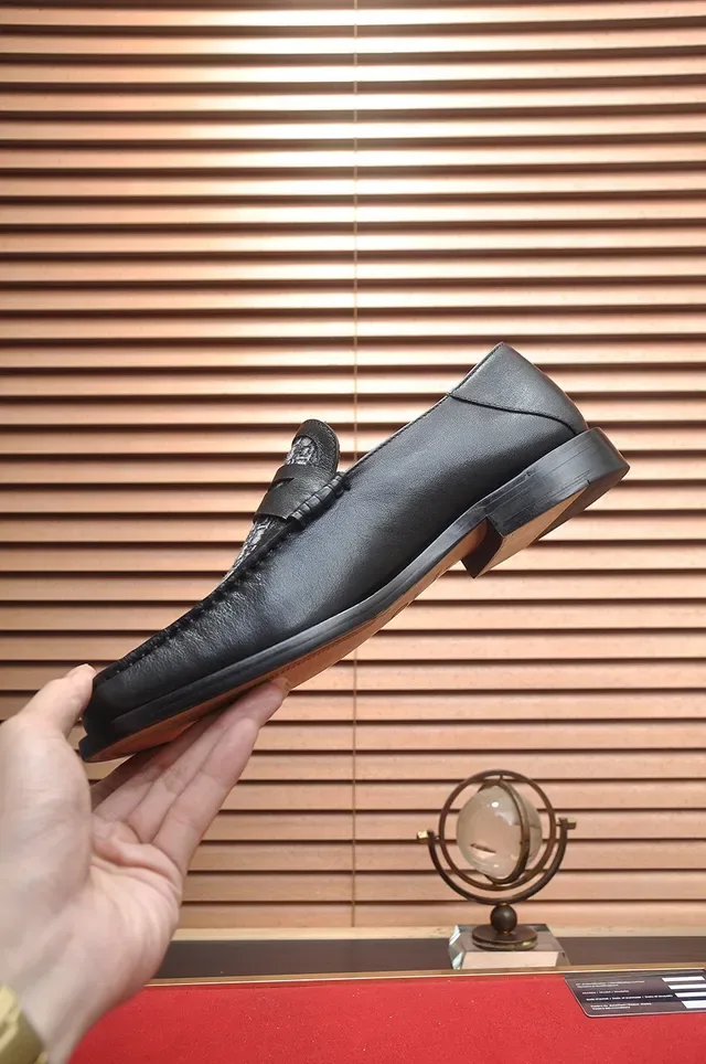 Loafers Dior Oblique Cuir Noir Monogrammé Bride Penny 5