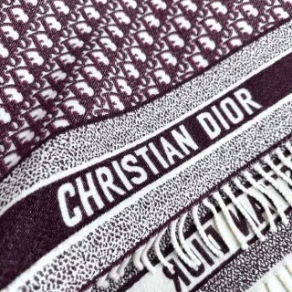Dior Oblique Monogram Cachecol de Cachemira Borgonha e Branco