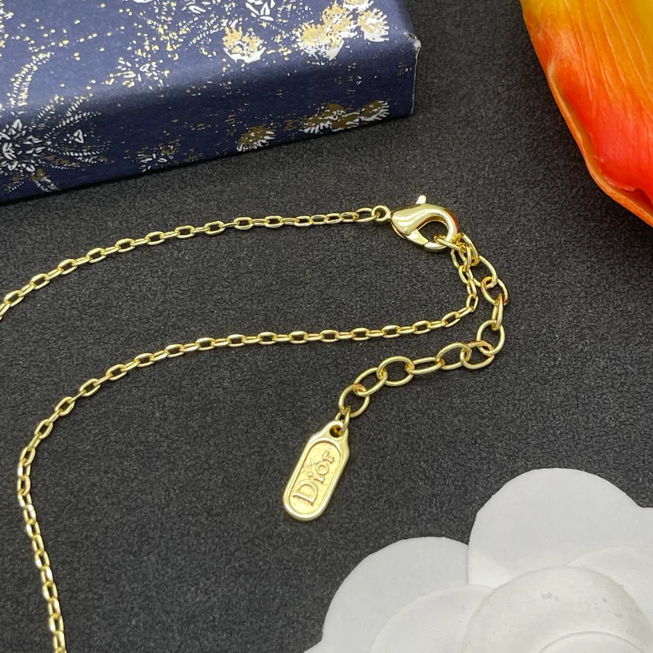 Dior Oval Pavé-Crystal DIOR Monogram Necklace 5