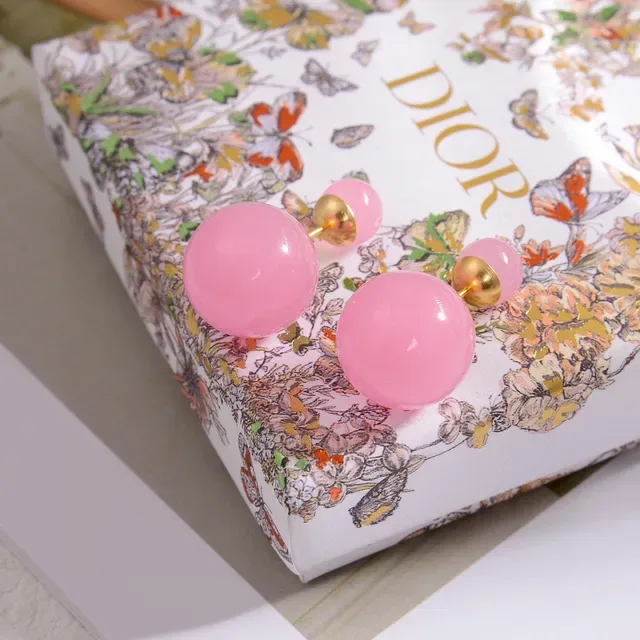 Dior Pink Gold Double-Sided Spherical Earrings 2